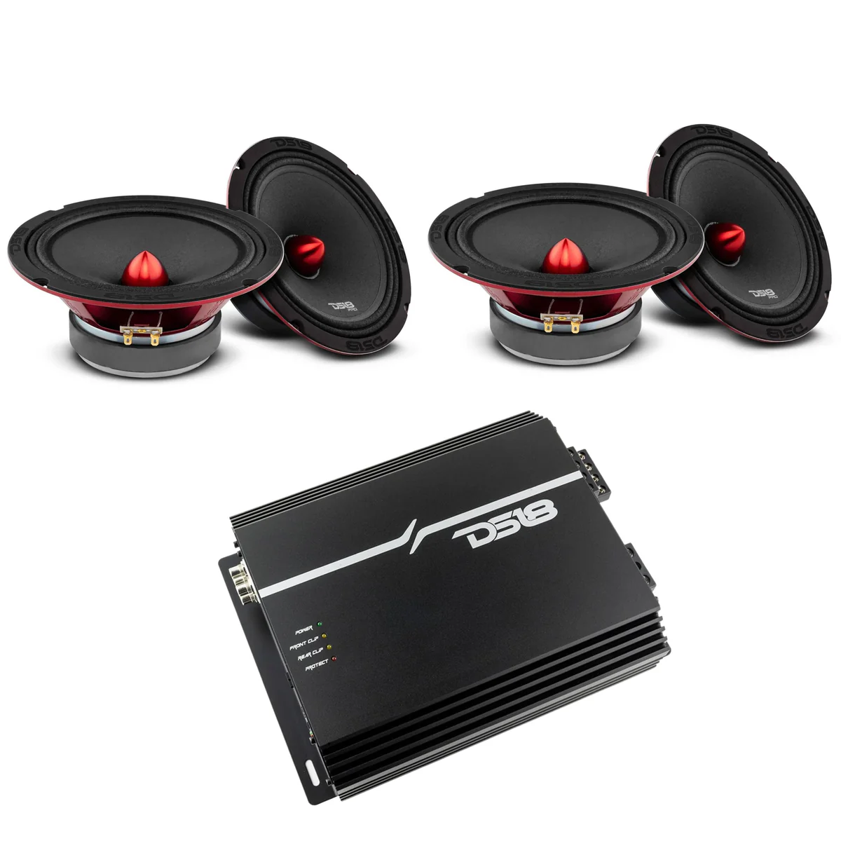 4x 8 Inch 2200W X8.4BM + 4 Channel Korean Amp EXL-P800X4 + 4 Gauge Amp Kit