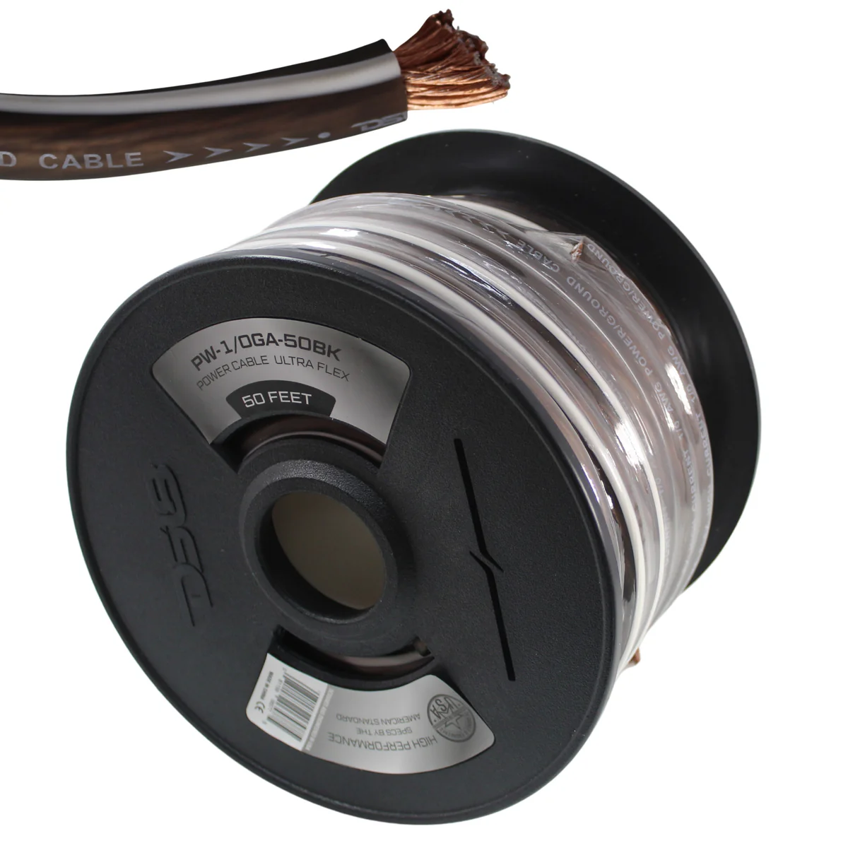 DS18 Car Audio 0 AWG CCA Power/Ground Wire Black Lot Cut By The Foot