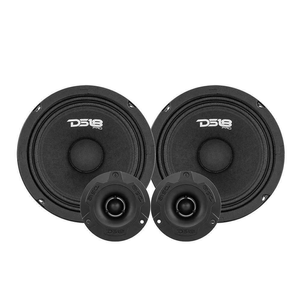 DS18 PRO-GM6.4PK 6.5" 1200W 4 Ohm Midrange Loudspeaker & Bullet Tweeter Package