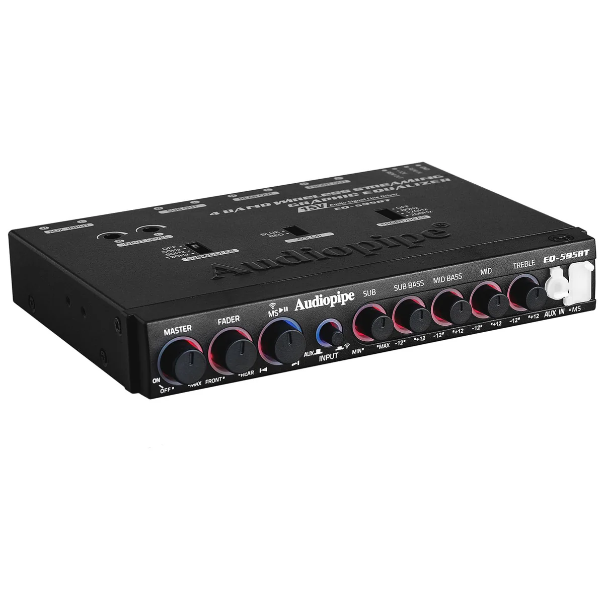 4-Band 15V 1/2 Din Wireless Streaming Line Driver Graphic Bluetooth Equalizer