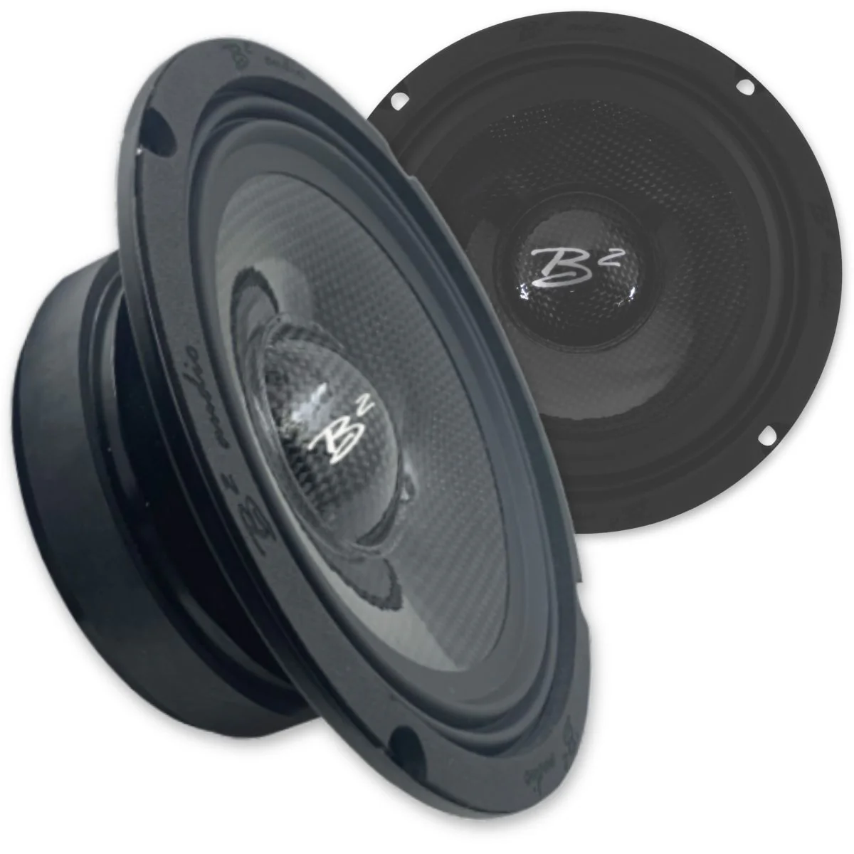 Pair of 6.5" Carbon Fiber 3.3-Ohm 80W Shallow Mount Water Resistant Speakers