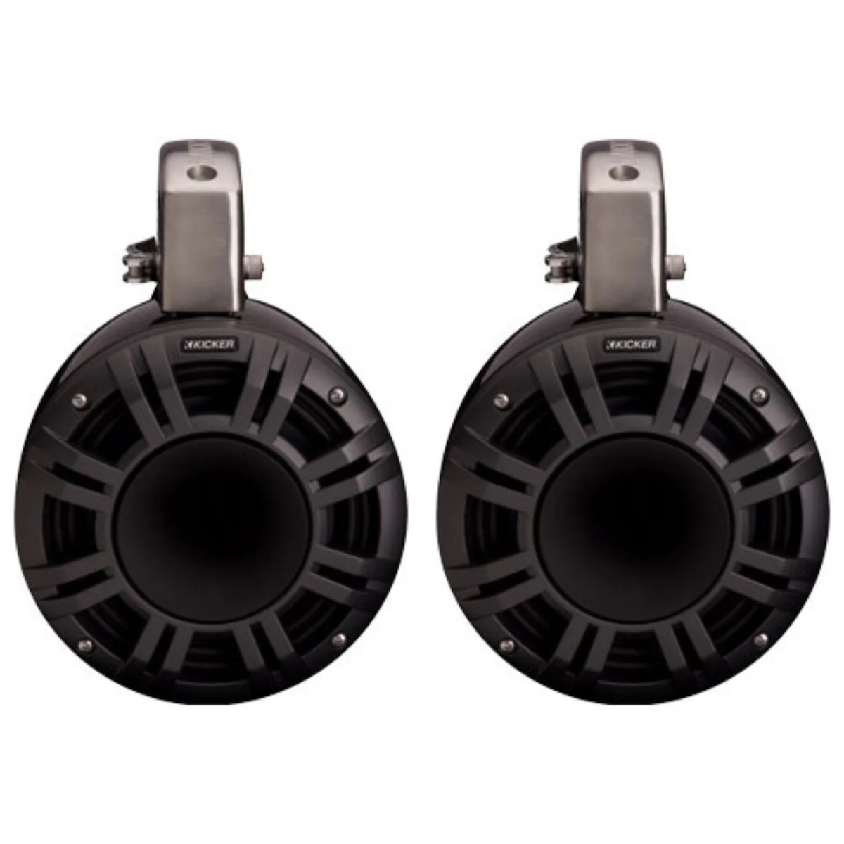 8" 500W RMS 4-Ohm Marine HLCD Tower Speakers Pair KICKER KMTCXL8 Black
