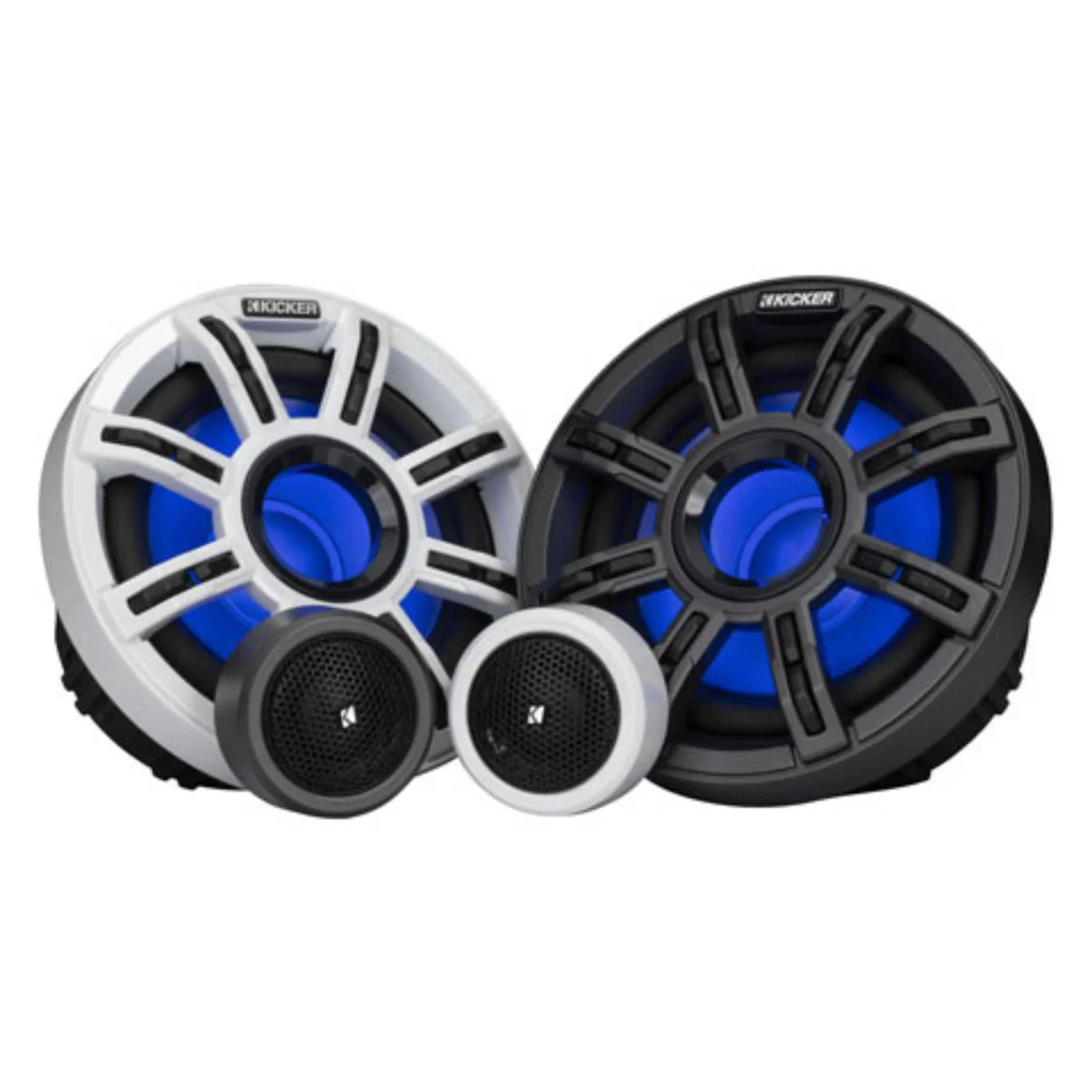 6.5" 200 Watt Peak 4 Ohm Marine LED Component Speakers KICKER MSS65