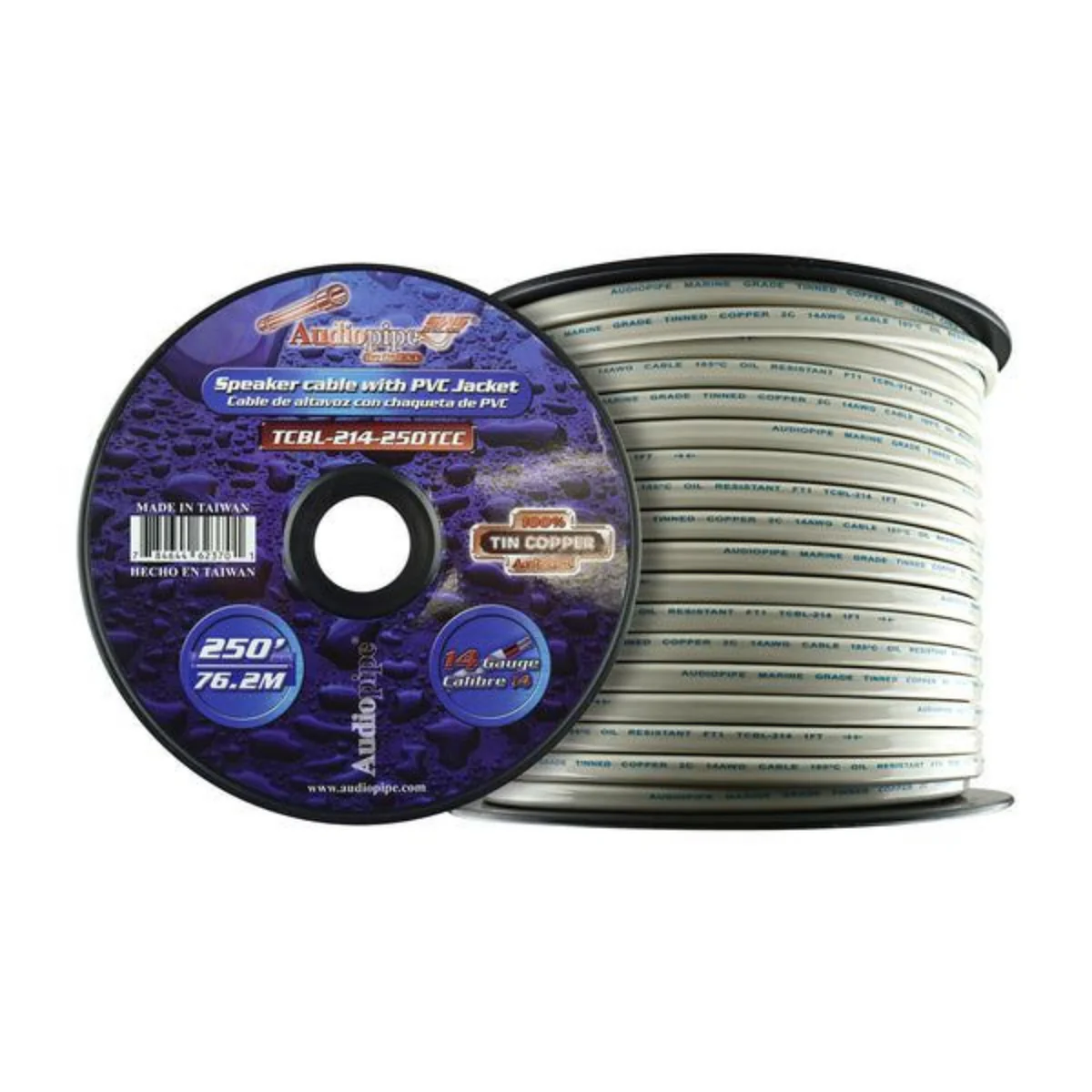 14 GA White PVC Jacket OFC Tin Copper Audiopipe Speaker Wire Lot Cut By The Foot