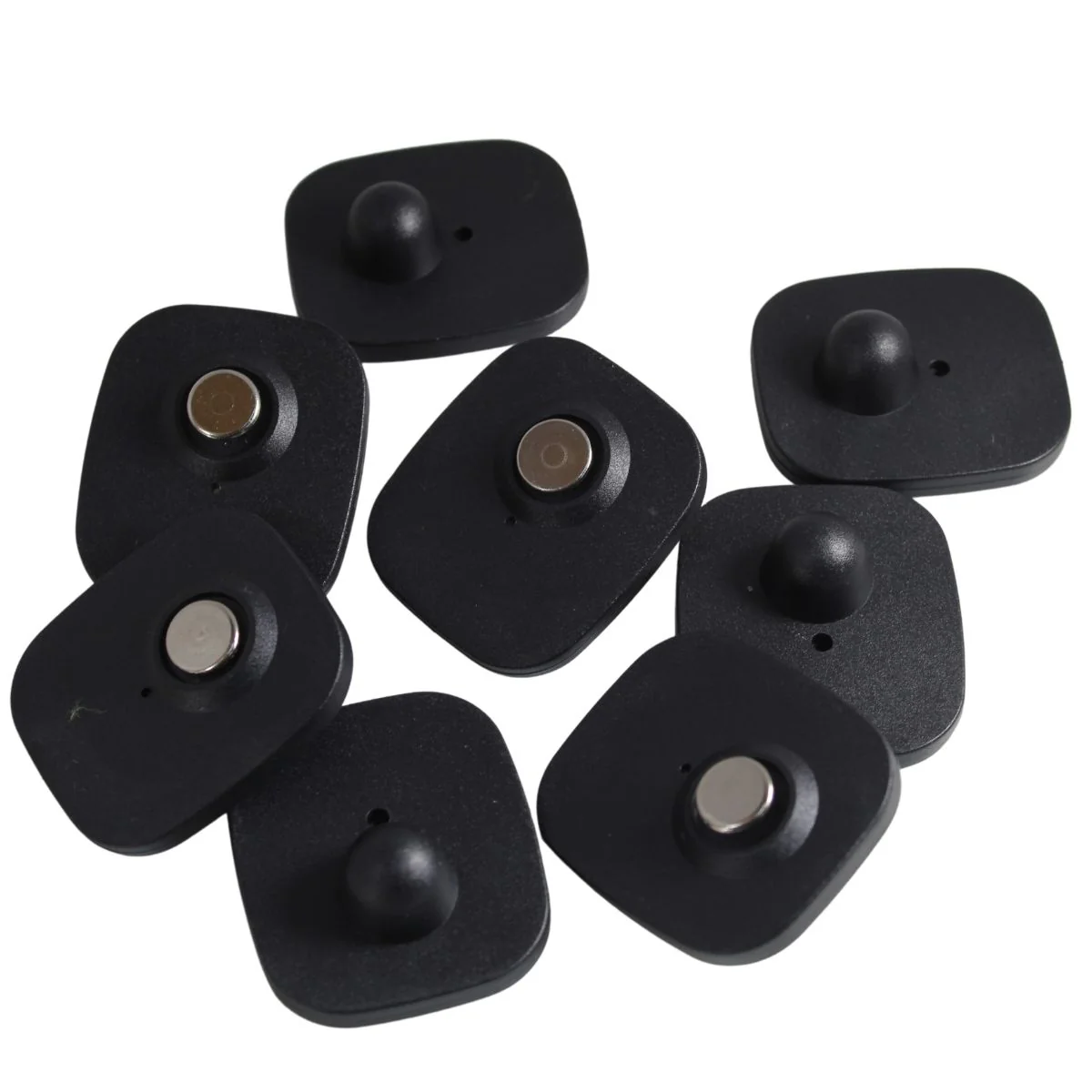 50pcs RF 8.2MHz Mini Square EAS Security Hard Tags with Pins – Black