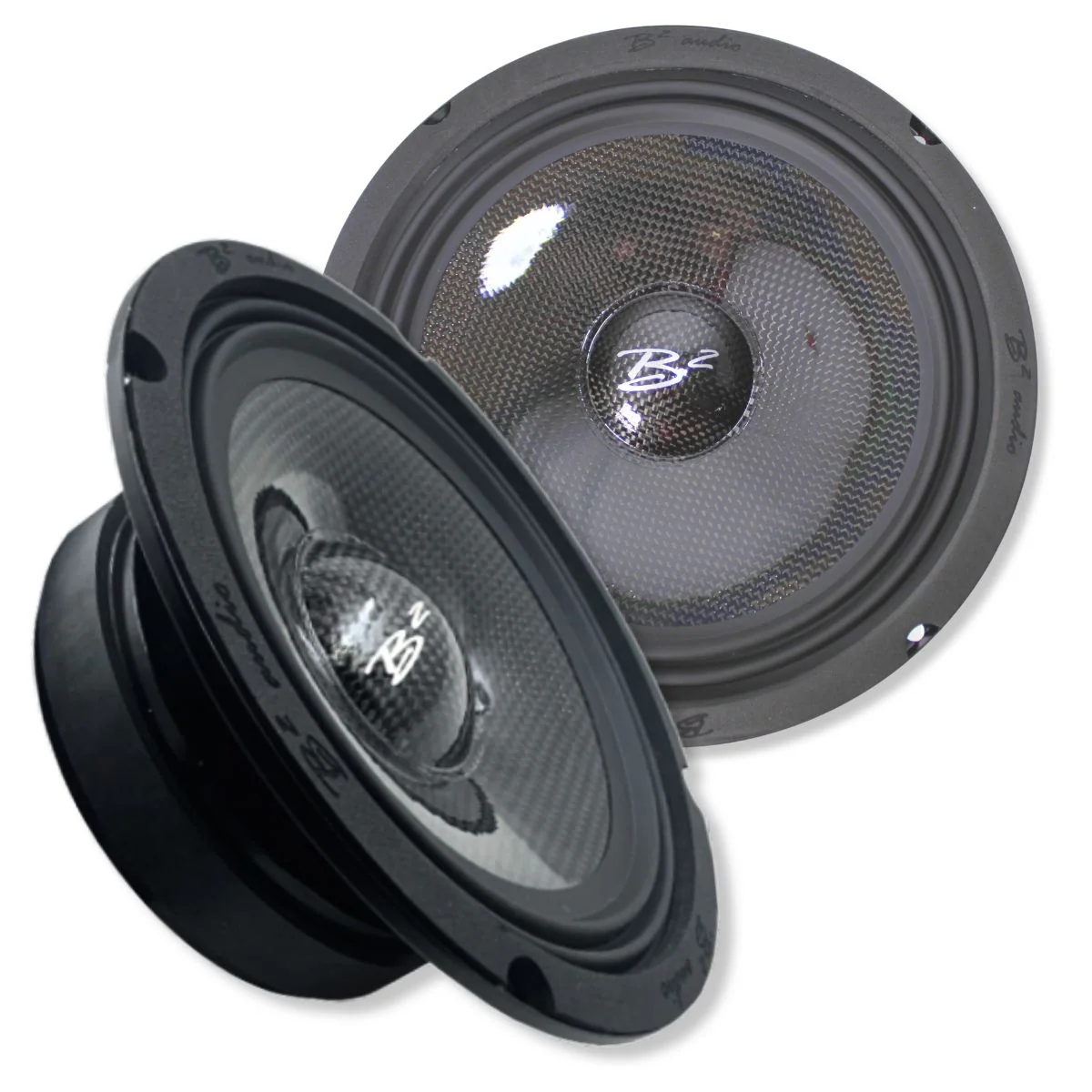 Pair of 8" Carbon Fiber 3.3-Ohm 100 Watts Shallow Mount Water Resistant Speakers