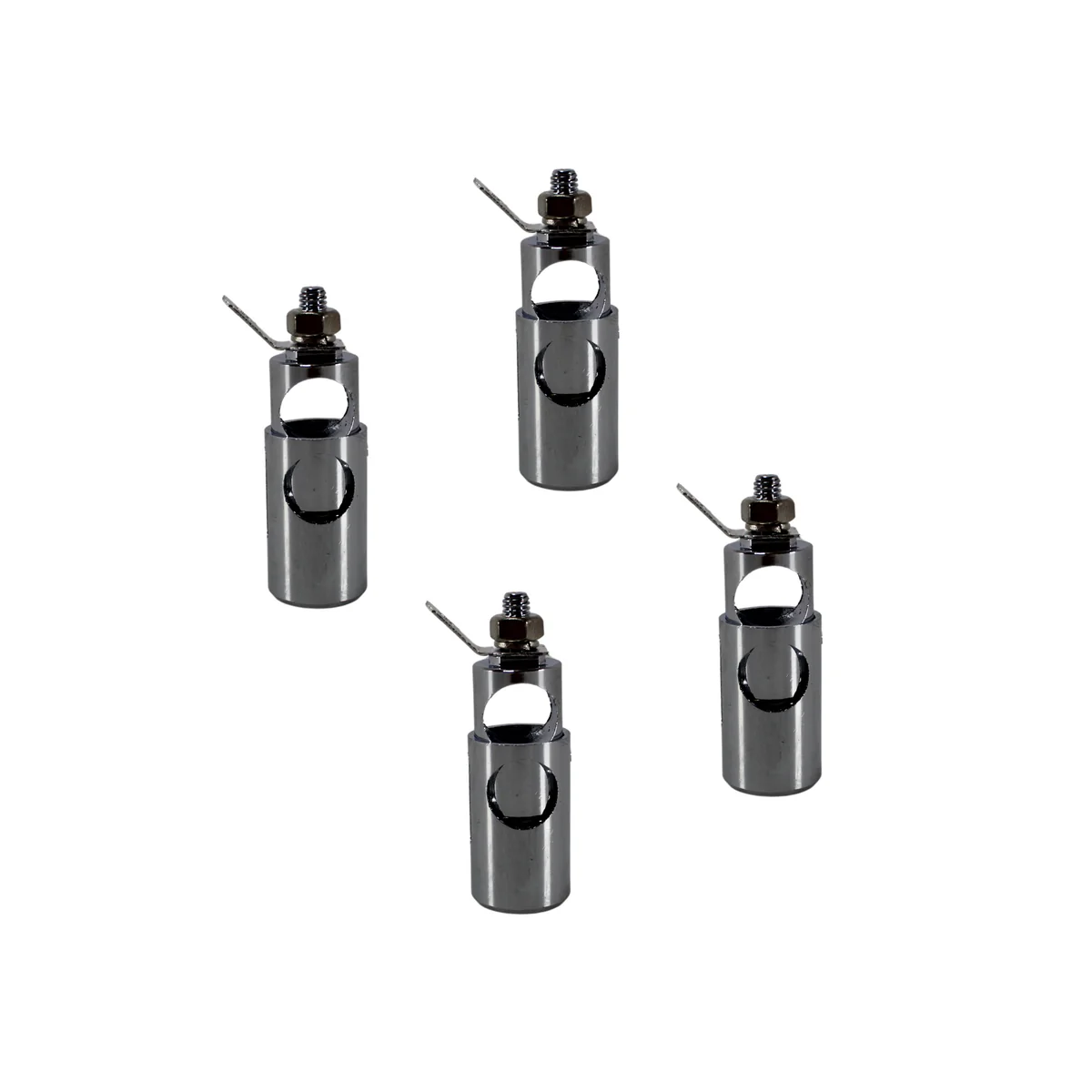 Big Jeff Audio 2 Pairs of 4 Gauge Brass/Nickel Plated Speaker Push Terminals