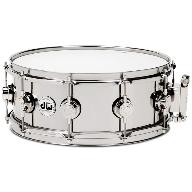 DW Collector's Series Metal Snare Drum Thin 1mm Stainless Steel Smooth Finish - 4.5x14