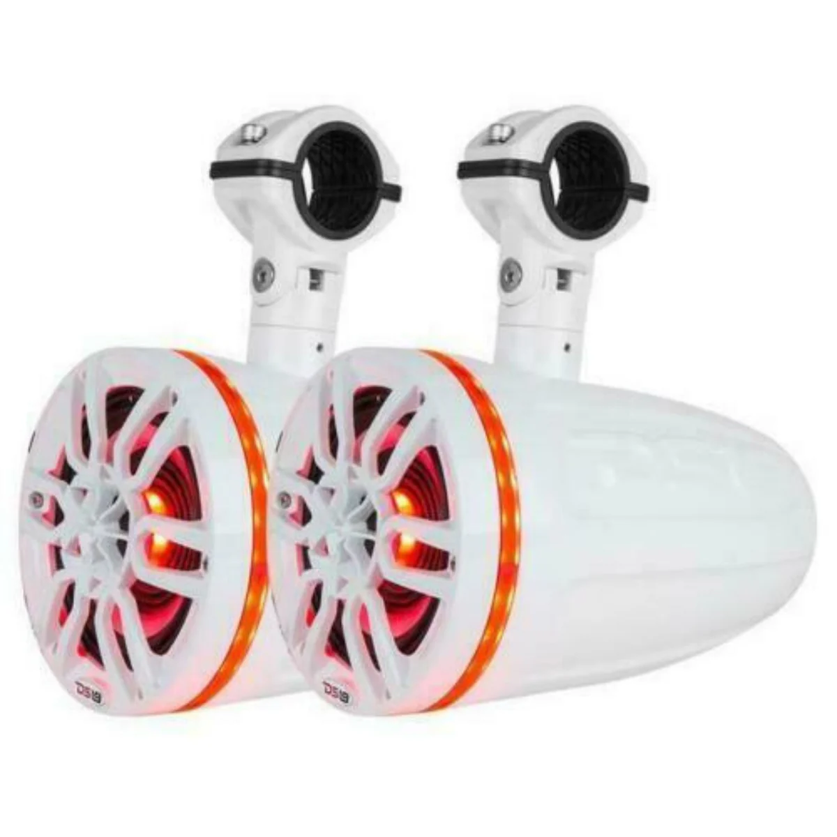 DS18 NXL6TPW 6.5" Marine Pod Tower Speakers 1" Compression Driver RGB 450W White