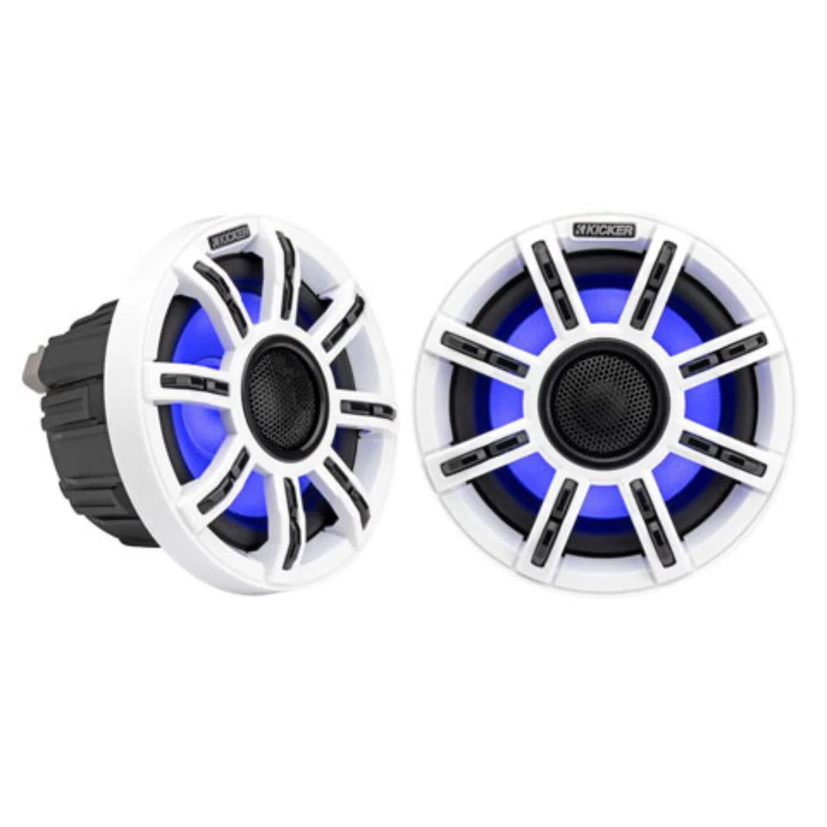 6.5" 200 Watt Peak 4 Ohm Marine LED Coaxial Speakers KICKER MSC65