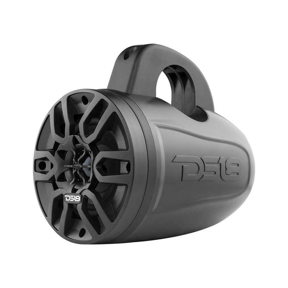 DS18 HYDRO 4" 240 Watts 4 Ohm Bluetooth Black Amplified Wakeboard Tower Speakers