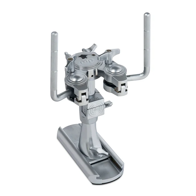 DWCP9900BDSC-DW Bass Drum Mounted Double Tom Arm w/ Slide Track, Satin Chrome