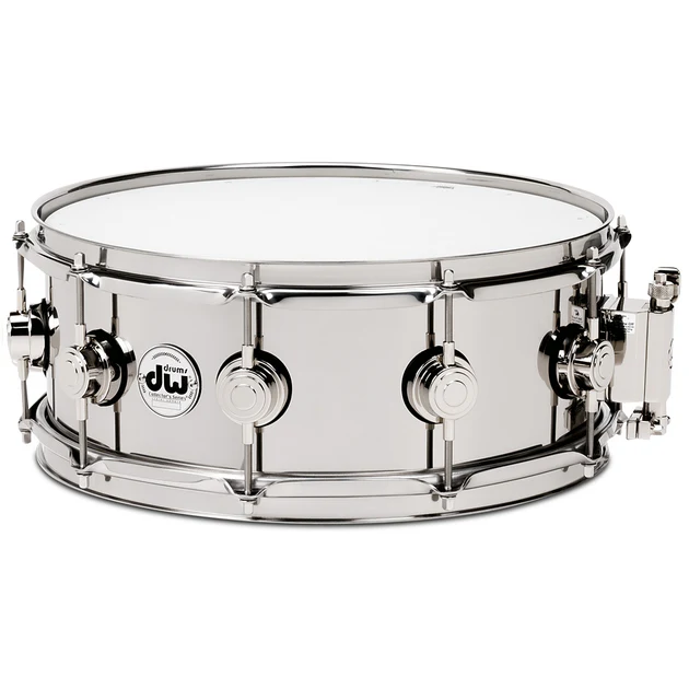 DW Collector's Series Metal Snare Drum Thin 1mm Stainless Steel Smooth Finish - 5.5x13