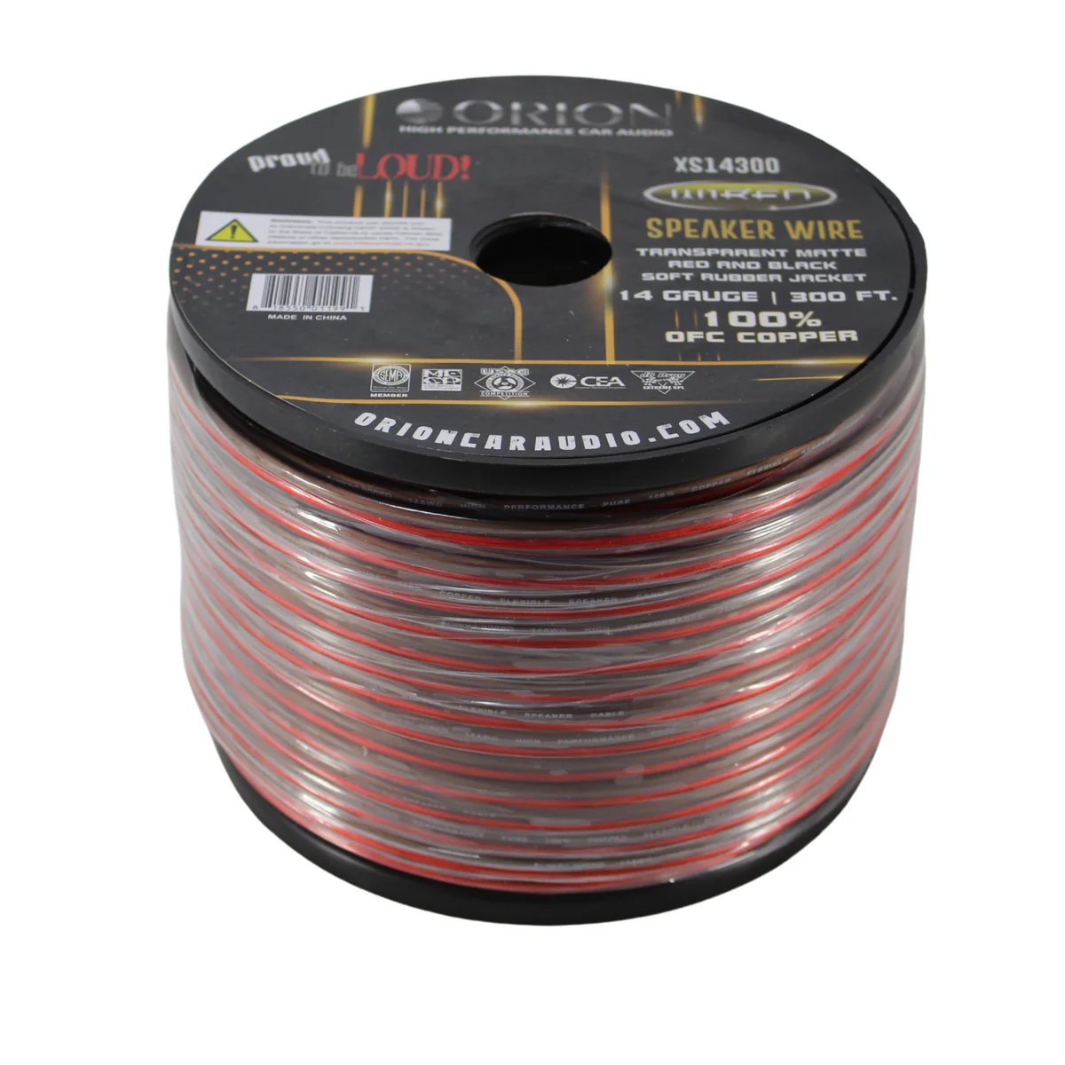 14 AWG Black/Red Rubber Jacketed 100% OFC Orion Speaker Wire Lot Cut By The Foot