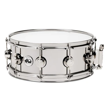 DW Collector's Series Metal Snare Drum Thin 1mm Stainless Steel Smooth Finish - 6.5x13