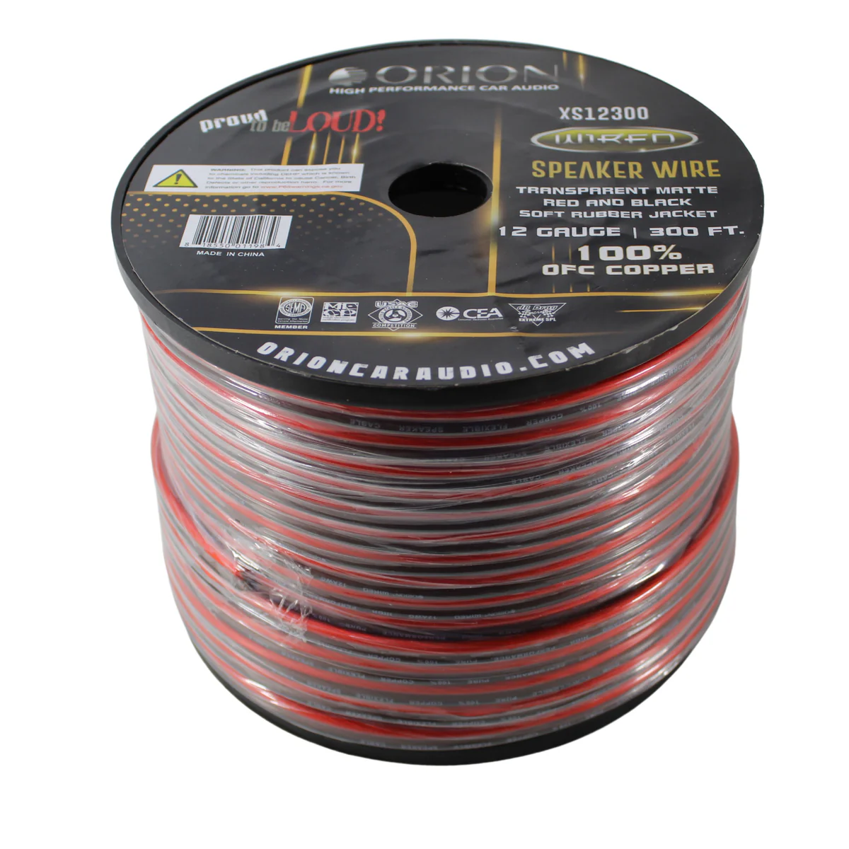 12 AWG Black/Red Rubber Jacketed 100% OFC Orion Speaker Wire Lot Cut By The Foot