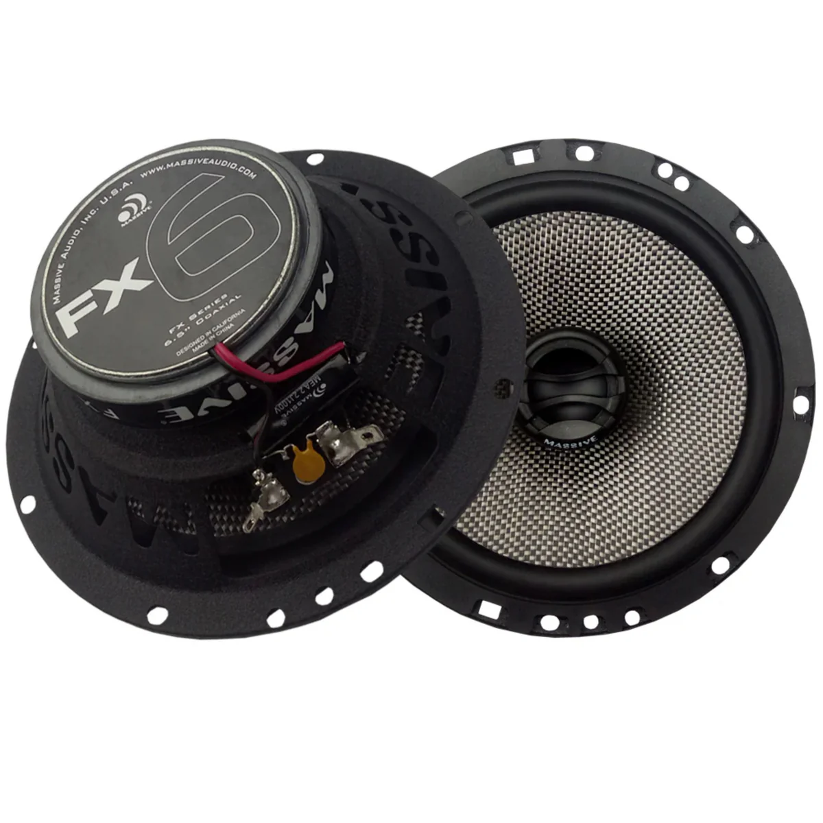 Pair of Massive Audio FX Series 6.5" 4-Ohm 75 Watts RMS 2-Way Coaxial Speakers