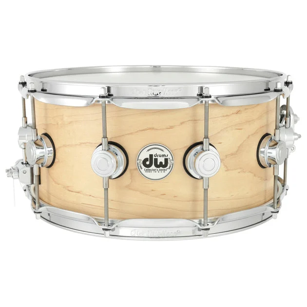 DW Collector's Series Specialty Snare Drum 1-Ply Solid Maple Shell Natural Satin Finish - 6.5x14