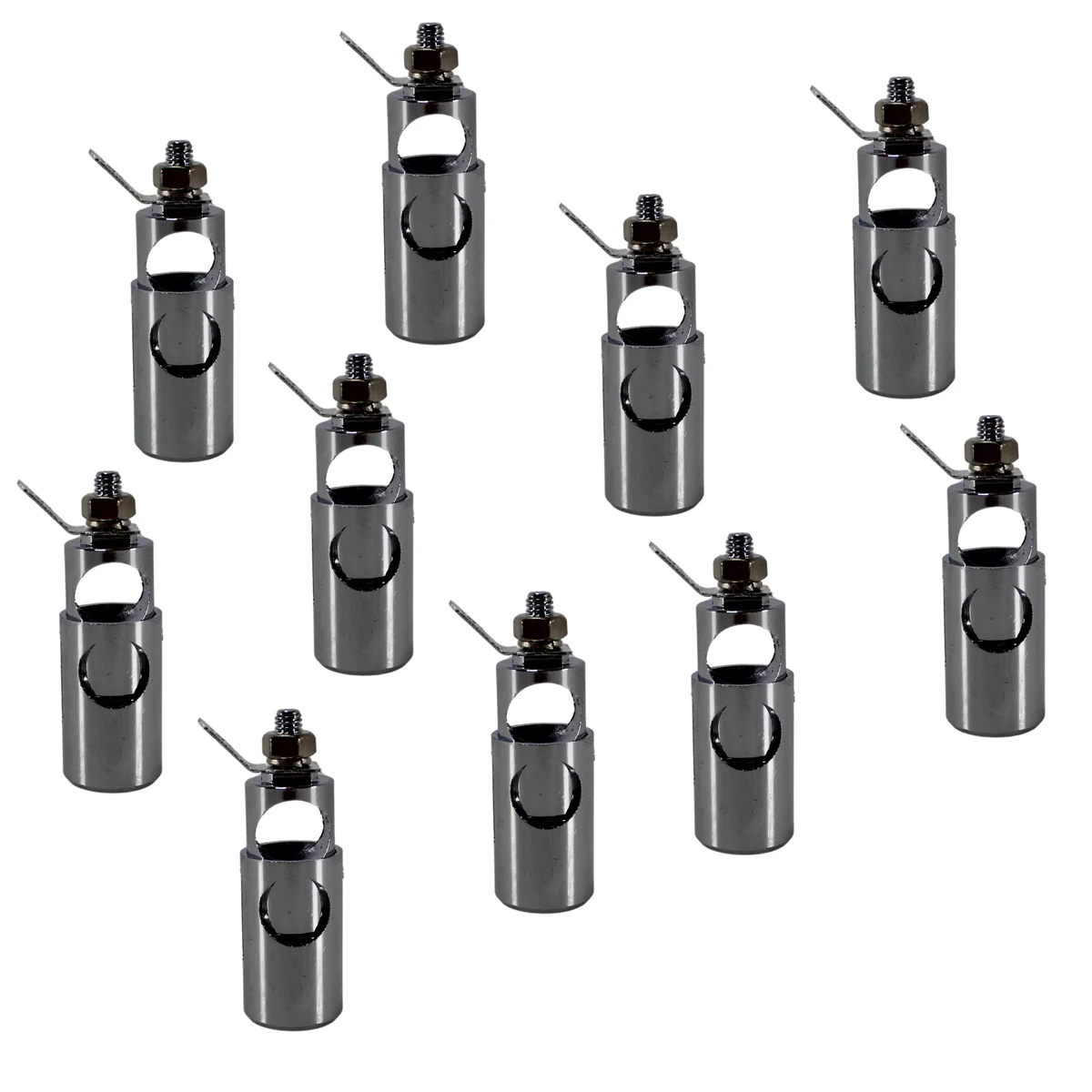 Big Jeff Audio 5 Pairs of 4 Gauge Brass/Nickel Plated Speaker Push Terminals