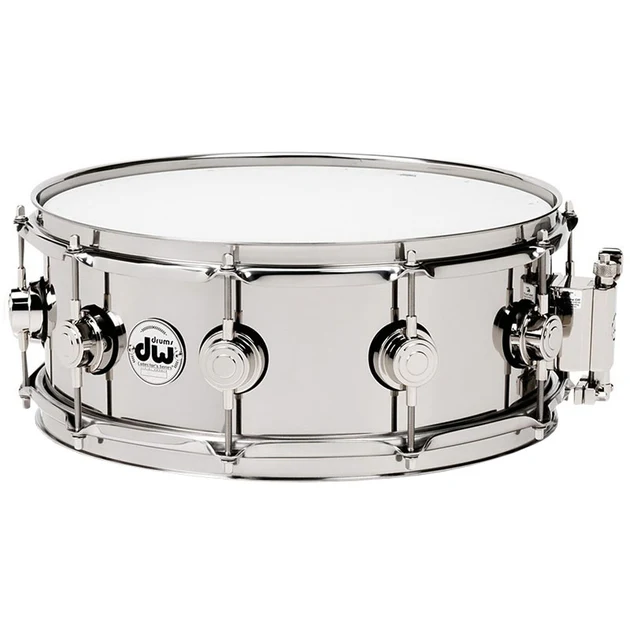 DW Collector's Series Metal Snare Drum Thin 1mm Stainless Steel Smooth Finish - 4.5x13